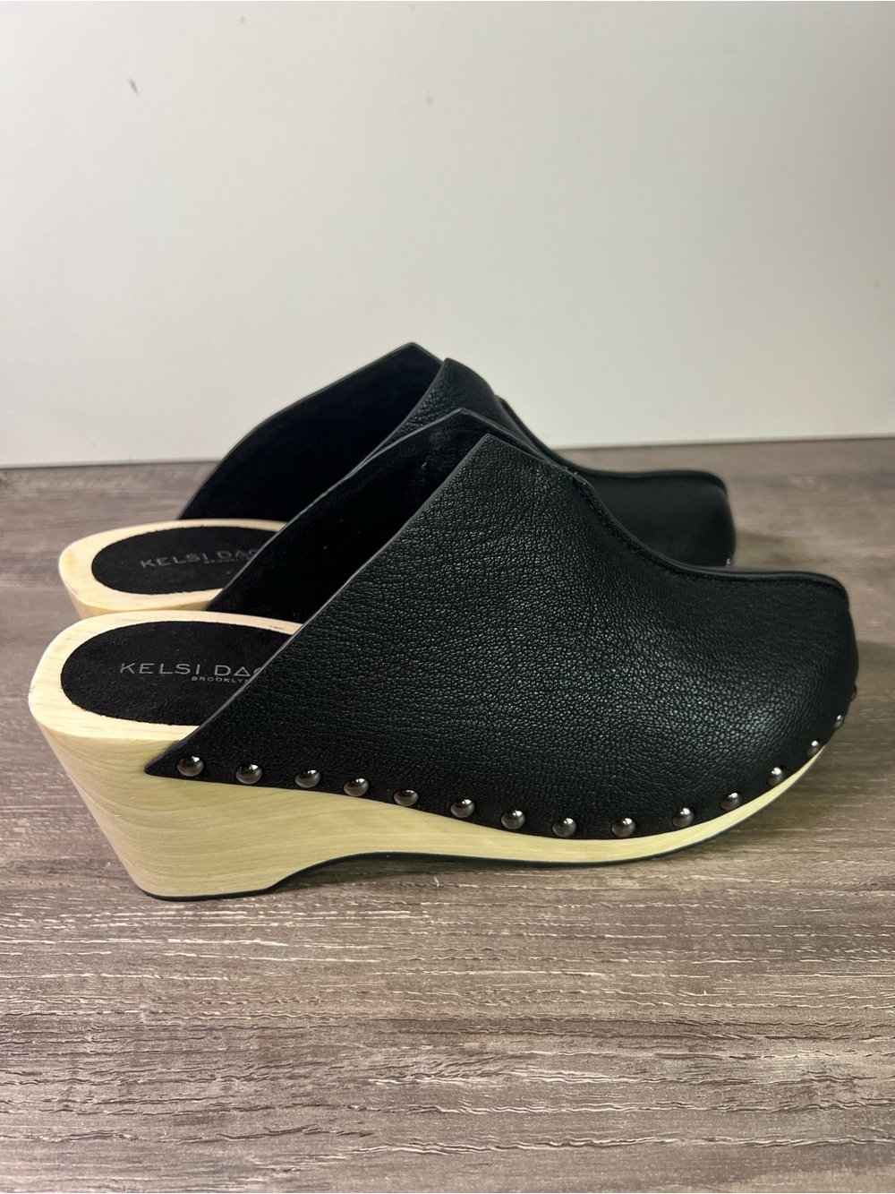 Kelsi Dagger Brooklyn Black Jhett Clogs with Studded Trim size 8 $190 - Picture 4 of 9